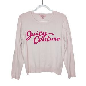 Juicy Couture Whisper Pink Crew Neck Sweatshirt Womens LG Preppy Comfy Soft